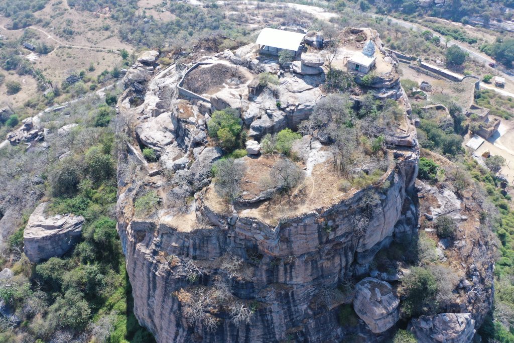 Aerial view of Kangundi Inselberg showing the Southern Pandava Face 
