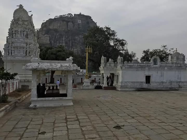 Ground view of Kangundi Inselberg from the precincts of the Shri Virupaksha Swamy Temple in Kangundi Village, Kuppam