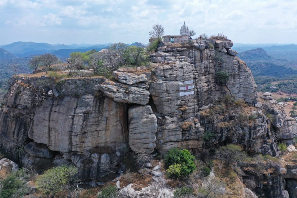 Sri Malleswara Swami Temple on top of Kangundi Inselberg